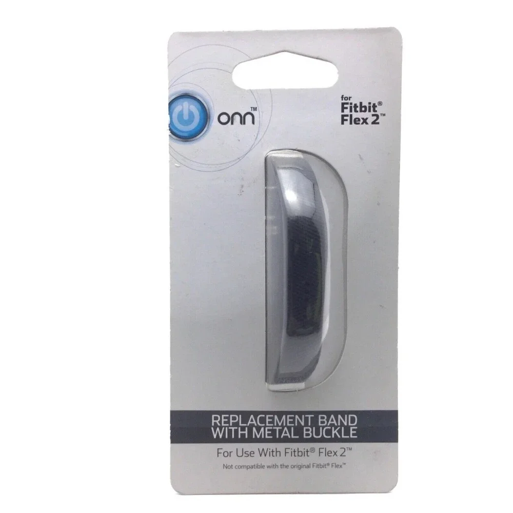Onn Fitbit Flex 2 Adjust. Replacement Band With Metal Buckle - Black